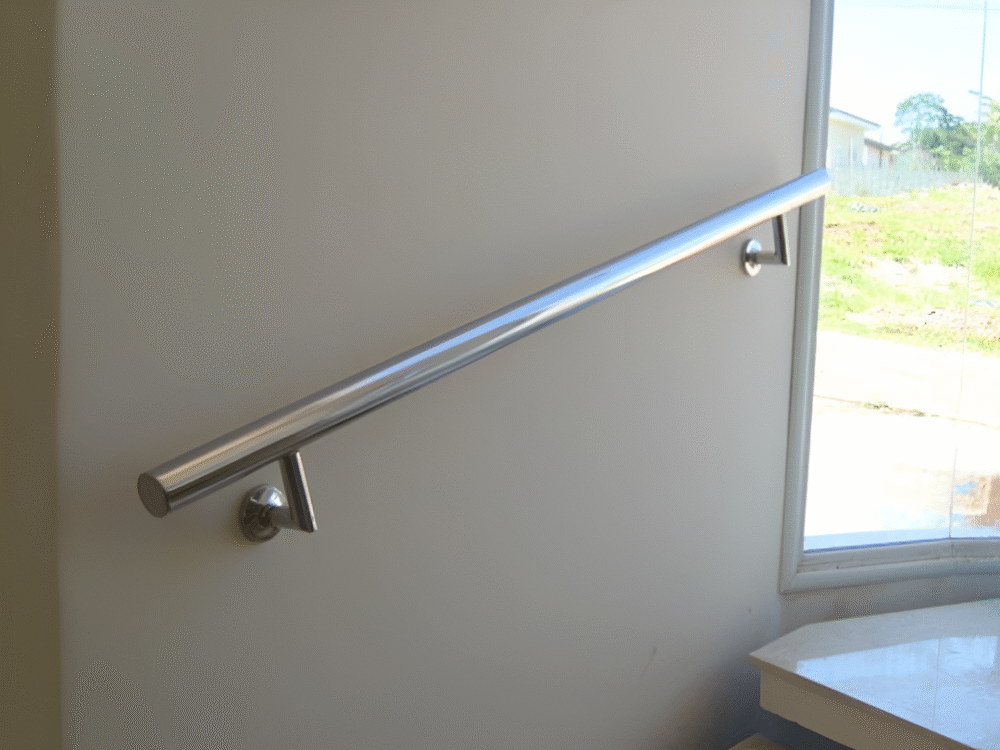 Corrimão Simples de Parede Em Aço Inox - Oficinox