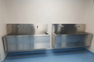 lavatório hospitalar em aço inox