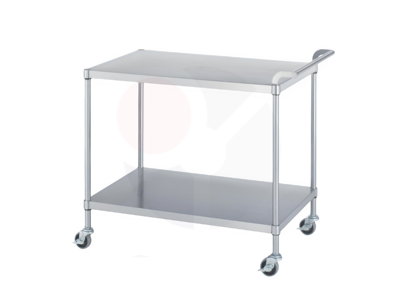 Carro Mesa Auxiliar Em Inox Com Rodízio 1 Carro Mesa auxiliar Em Inox Com Rodízio, Prateleira e Puxador- Oficinox