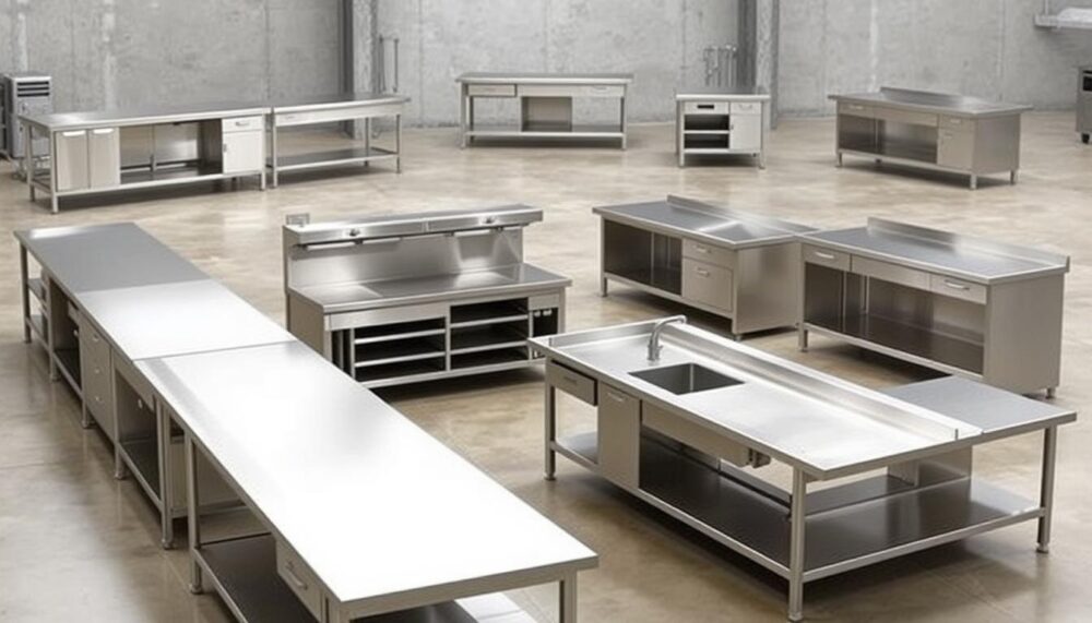 8 Modelos De Bancadas De Aço Inox Para Cozinhas Industriais