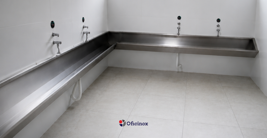 Mictórios coletivos em aço inox: solução ideal para escolas, estádios e shoppings 1 Mictório em aço inox sob medida