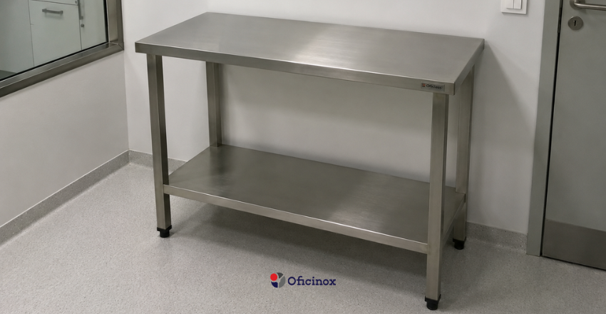 Mesas de aço inox para centros cirúrgicos e hospitais 1 Mesa hospitalar em aço inox - Oficinox