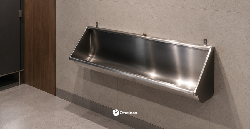 Por que utilizar um mictório coletivo em aço inox? 1 Mictório Inox - Blog Oficinox